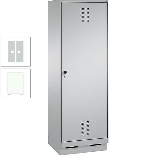 Doppel-Spind, Garderobenschrank, 1 Tür für 2 Abteile a 300 mm, Korpus anthrazitgrau, Türen anthrazitgrau, 1.800 x 600 x 500 mm (HxBxT)