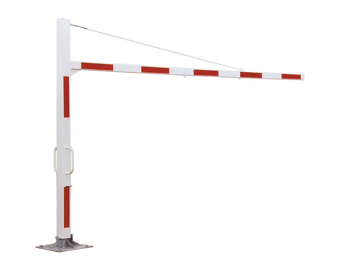 Höhenbegrenzer, einseitig, Stahlrohr, drehbar, feuerverzinkt, zum Einbetonieren mit Bodenstangen, 1.900-2.500 mm (H), 2.500-3.500 mm (B)