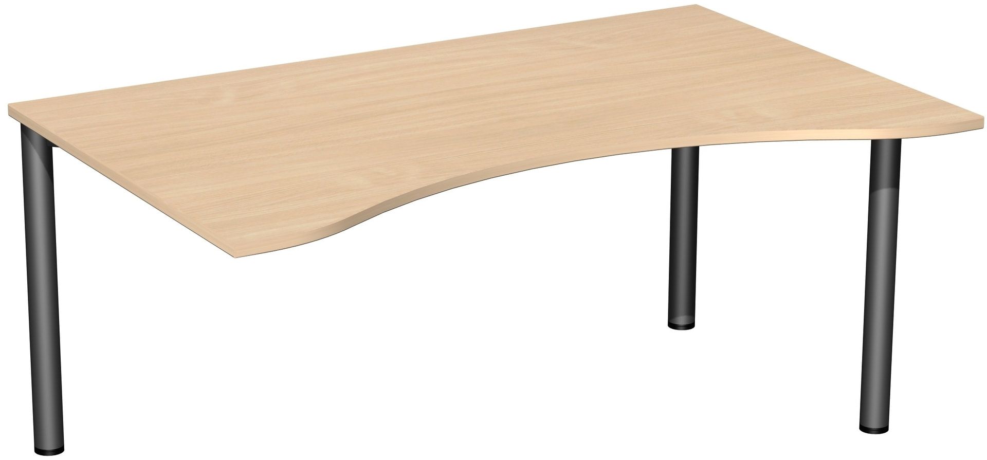 Ergo-Schreibtisch - 4-Fuß Flex - Bürotisch - 720 x 1.600 x 1.000 mm (HxBxT) - Gestell anthrazit - Ahorn