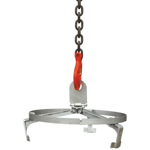 Eichinger Fasstraverse für Kran, Traglast 300 kg, Spannbereich 540 - 600 mm, stehende 200 l Fässer, 3-Punkt-Halterung, Farbe anthrazitgrau (RAL 7016)