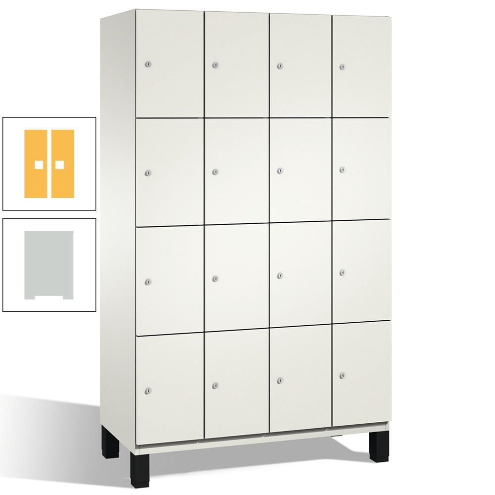 Fächerschrank, Stahlschrank, 16 Fächer, Türöffnungsbegrenzer, mit Füßen, Korpus lichtgrau, Tür anthrazitgrau, 1.980 x 1.200 x 525 mm (HxBxT)