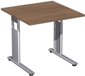 Schreibtisch - C-Fuß Flex - Bürotisch - höhenverstellbar - 820 x 800 mm (HxT) - Breite wählbar - Dekor wählbar - Gestell silber