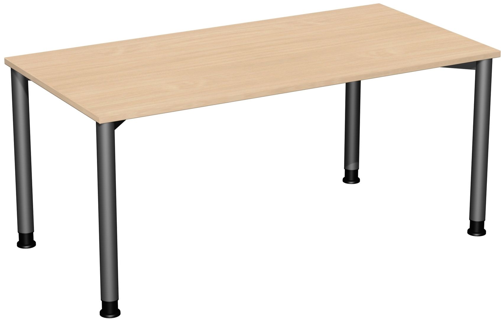 Schreibtisch - 4-Fuß Flex - Bürotisch - Höhe 680-800 mm - 1.200 x 600 mm (BxT) - Gestell anthrazit - Ahorn