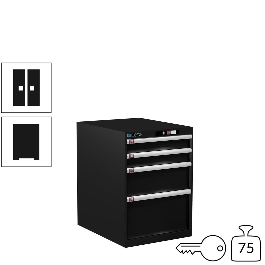 Lista Schubladenschrank - 14.371.010 - 800x564x725 mm (HxBxT) - 4 Schubladen - 75 kg - Key Lock - lichtblau (RAL 5012)