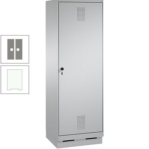 Doppel-Spind, Garderobenschrank, 1 Tür für 2 Abteile a 300 mm, Korpus anthrazitgrau, Türen anthrazitgrau, 1.800 x 600 x 500 mm (HxBxT)