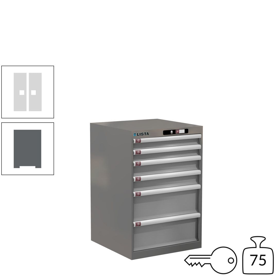 Lista Schubladenschrank - 14.258.010 - 850x564x572 mm (HxBxT) - 6 Schubladen - 75 kg - Key Lock - lichtblau (RAL 5012)