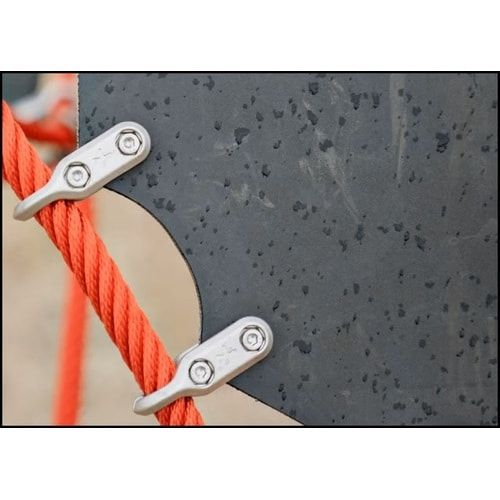 Doppel-Seilzirkus, Raumnetz, Kletternetz, Stahlmasten, feuerverzinkt, UV-beständig, robust, 80 Nutzer, 5.910 x 12.540 x 19.700 mm (HxBxT), Farbe Rot