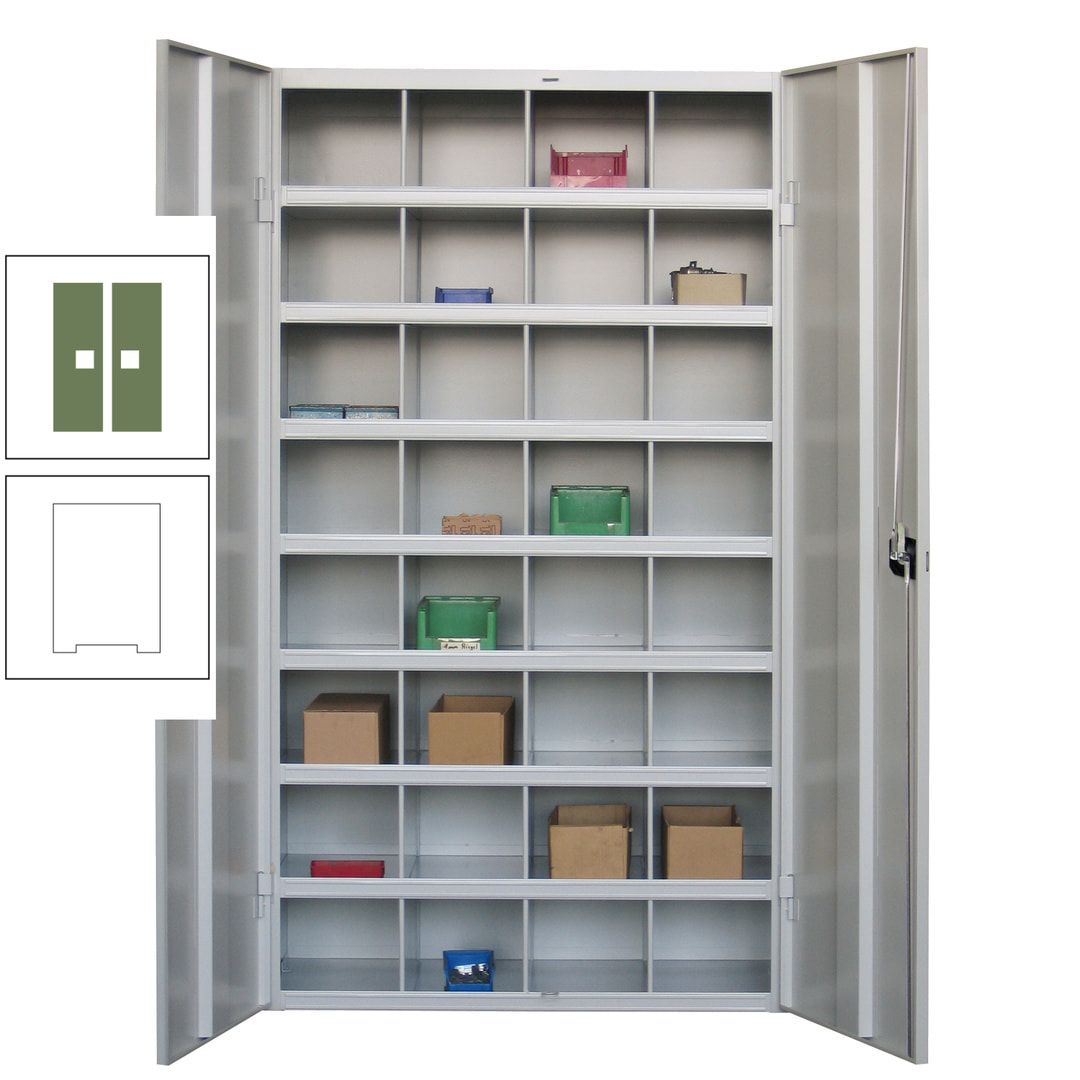 Fächerschrank - Sortierstation - Büroschrank - 32 Fächer - 1.800 x 1.000 x 530 mm (HxBxT) - Materialschrank - anthrazitgrau