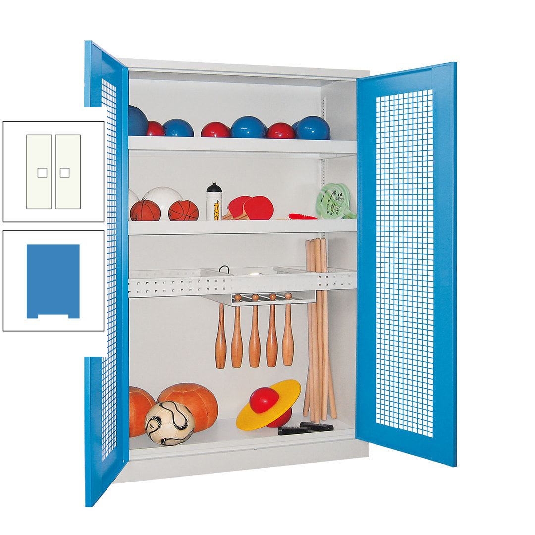 Sportschrank - Vollblechtüren - Variante 2 - 1.950x1.200x500 mm (HxBxT) - anthrazitgrau