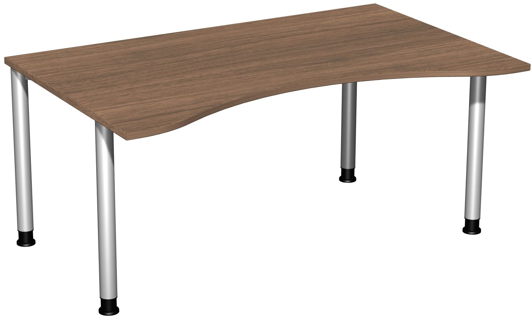 Ergo-Schreibtisch - 4-Fuß Flex - Bürotisch - Höhe 680-800 mm - 1.600 x 1.000 mm (BxT) - Gestell anthrazit - Ahorn