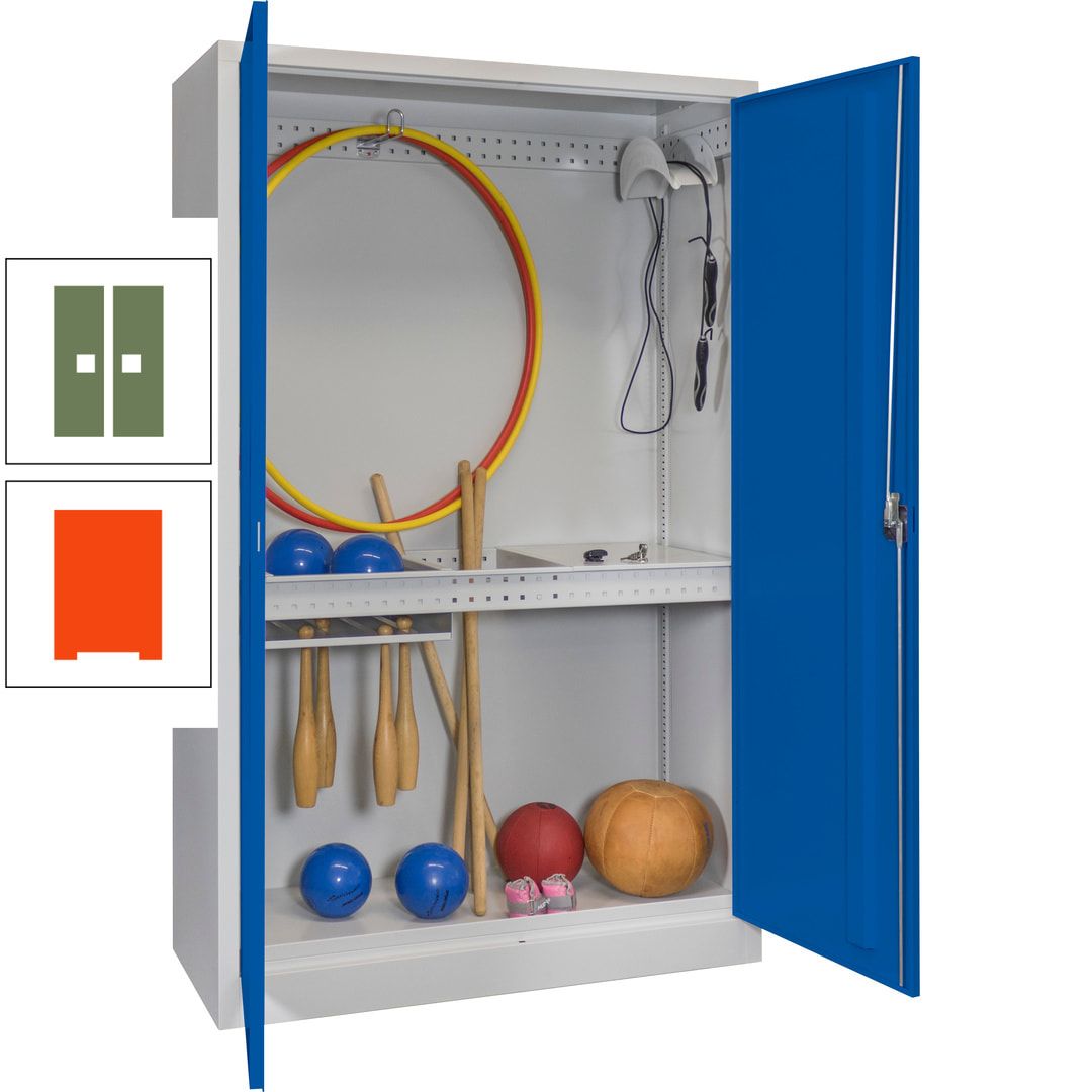 Sportschrank - Vollblechtüren - Variante 3 - 1.950x1.200x500 mm (HxBxT) - anthrazitgrau