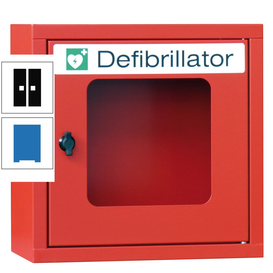Defibrillatorenschrank - 400 x 400 x 200 mm (HxBxT) - Sichtfenster - anthrazitgrau