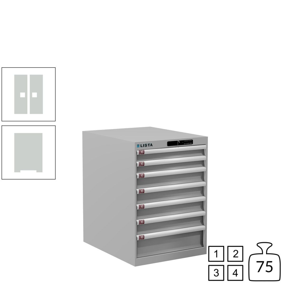 Lista Schubladenschrank - 14.367.010 - 800x564x725 mm (HxBxT) - 7 Schubladen - 75 kg - Key Lock - lichtblau (RAL 5012)