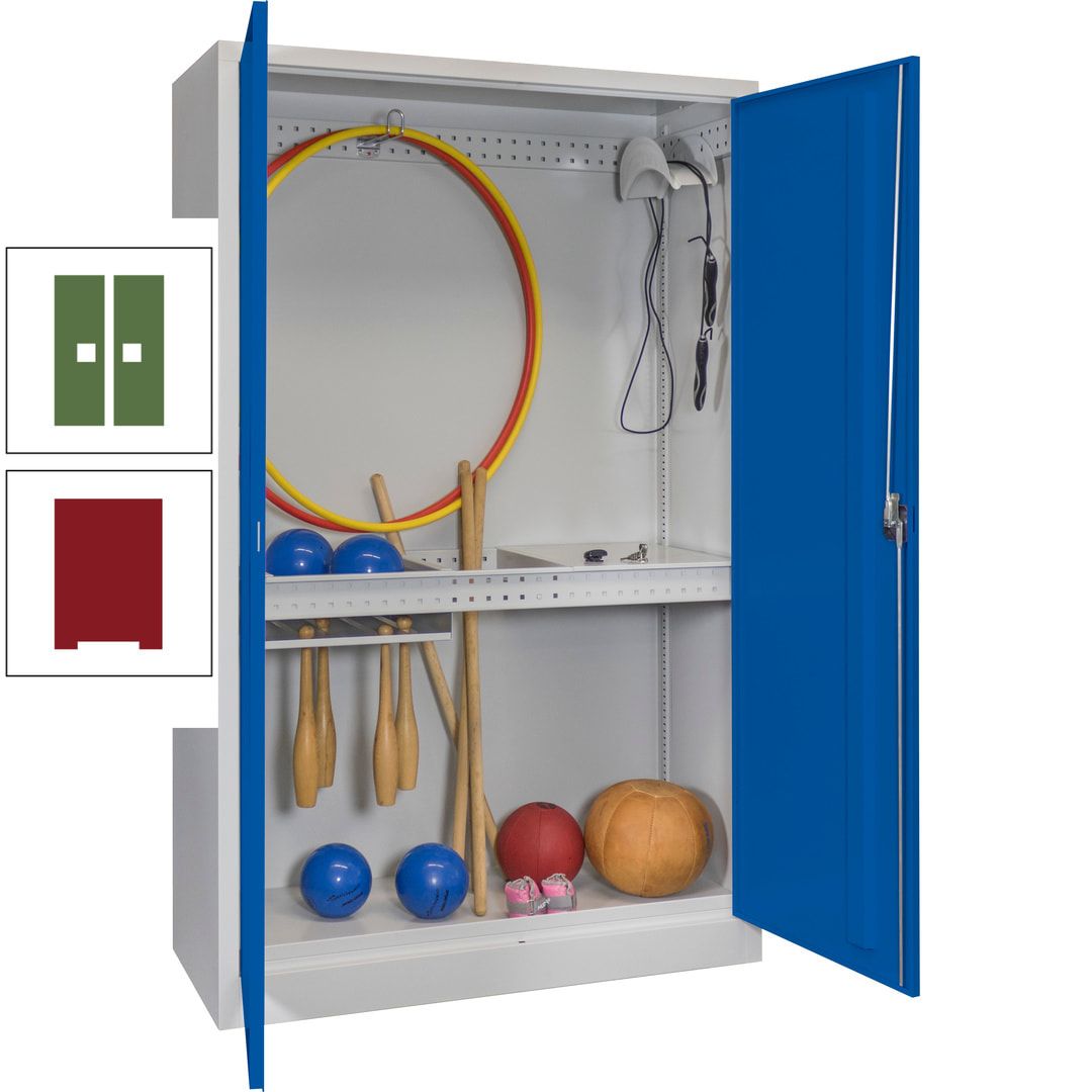 Sportschrank - Vollblechtüren - Variante 3 - 1.950x1.200x500 mm (HxBxT) - anthrazitgrau