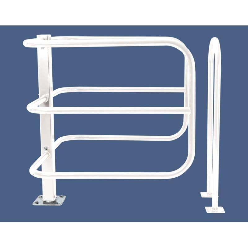 Selektive Schranke, für Fußgänger, Rollstühle und Kinderwagen, Stahlrohr, Sperrbreite 1.275 mm, Farbe enzianblau