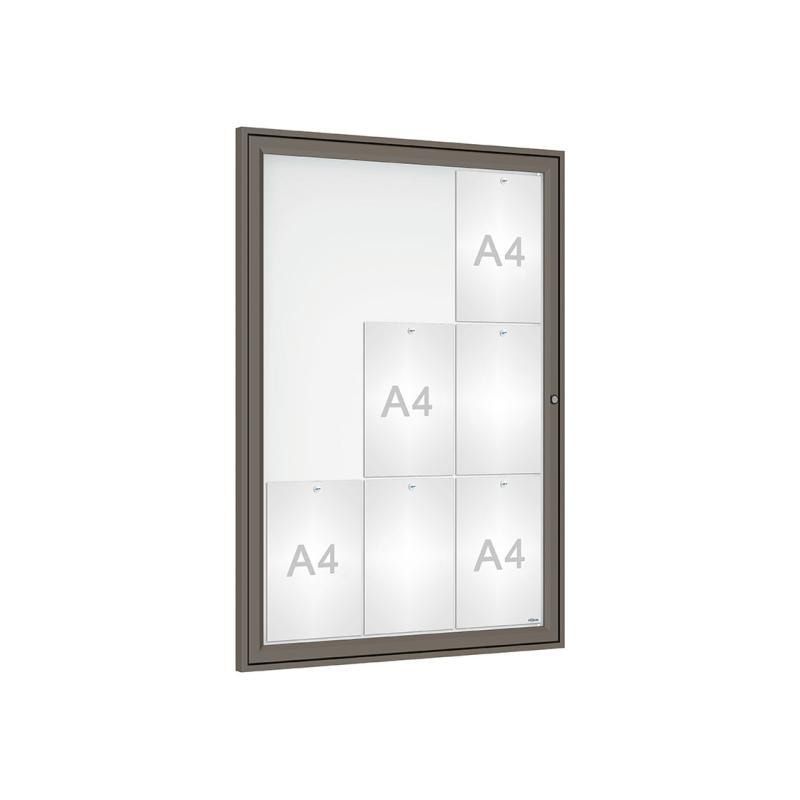 Schaukasten - Einflügeltür - 9xA4 - Hochformat - 1.050 x 750 x 30 mm (HxBxT) - enzianblau - Infokasten - Präsentationsvitrine