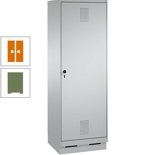 Doppel-Spind, Garderobenschrank, 1 Tür für 2 Abteile a 300 mm, Korpus anthrazitgrau, Türen anthrazitgrau, 1.800 x 600 x 500 mm (HxBxT)