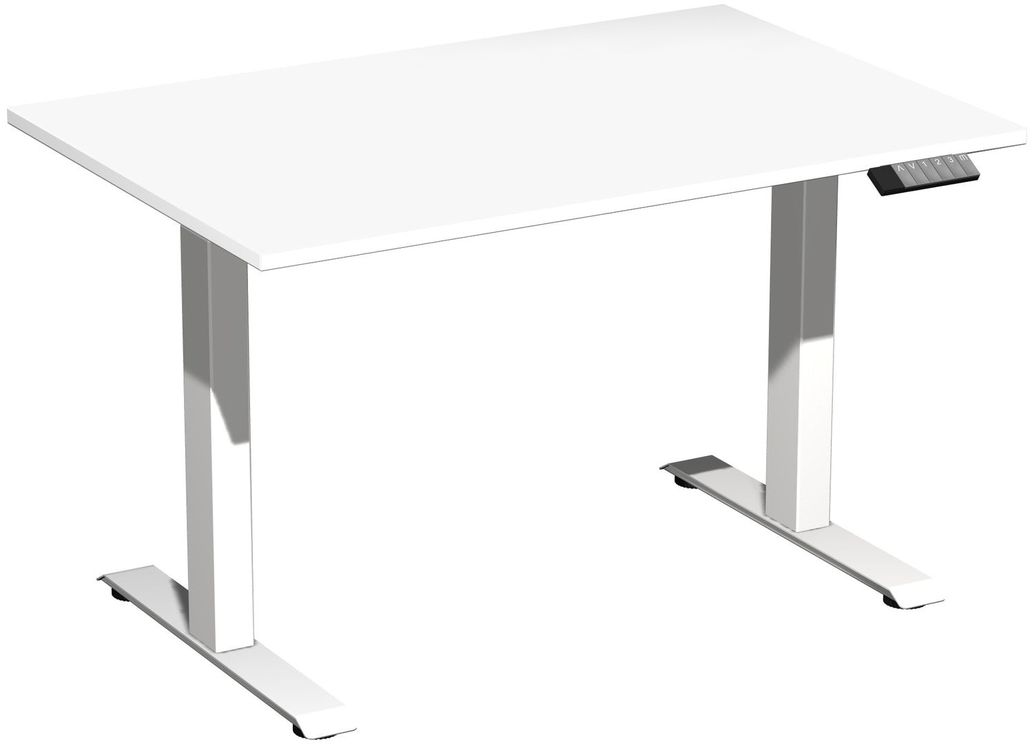 Schreibtisch, Elevate Basic, elektronisch höhenverstellbar, 730 - 1.230 x 1.200 x 800 mm (HxBxT), Gestell anthrazit, Dekor Ahorn