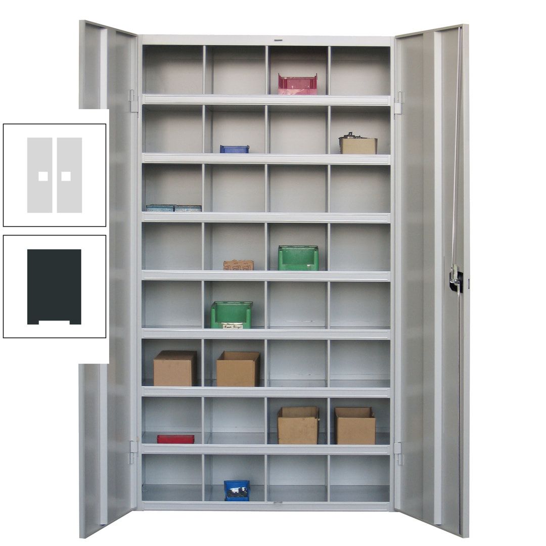 Fächerschrank - Sortierstation - Büroschrank - 32 Fächer - 1.800 x 1.000 x 530 mm (HxBxT) - Materialschrank - anthrazitgrau