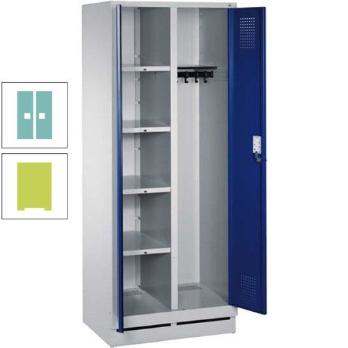 Mehrzweckschrank, Doppeltüren, Füße, 2 Abteile a 300 mm, Korpus anthrazitgrau, Tür anthrazitgrau, 1.800 x 600 x 500 mm (HxBxT)