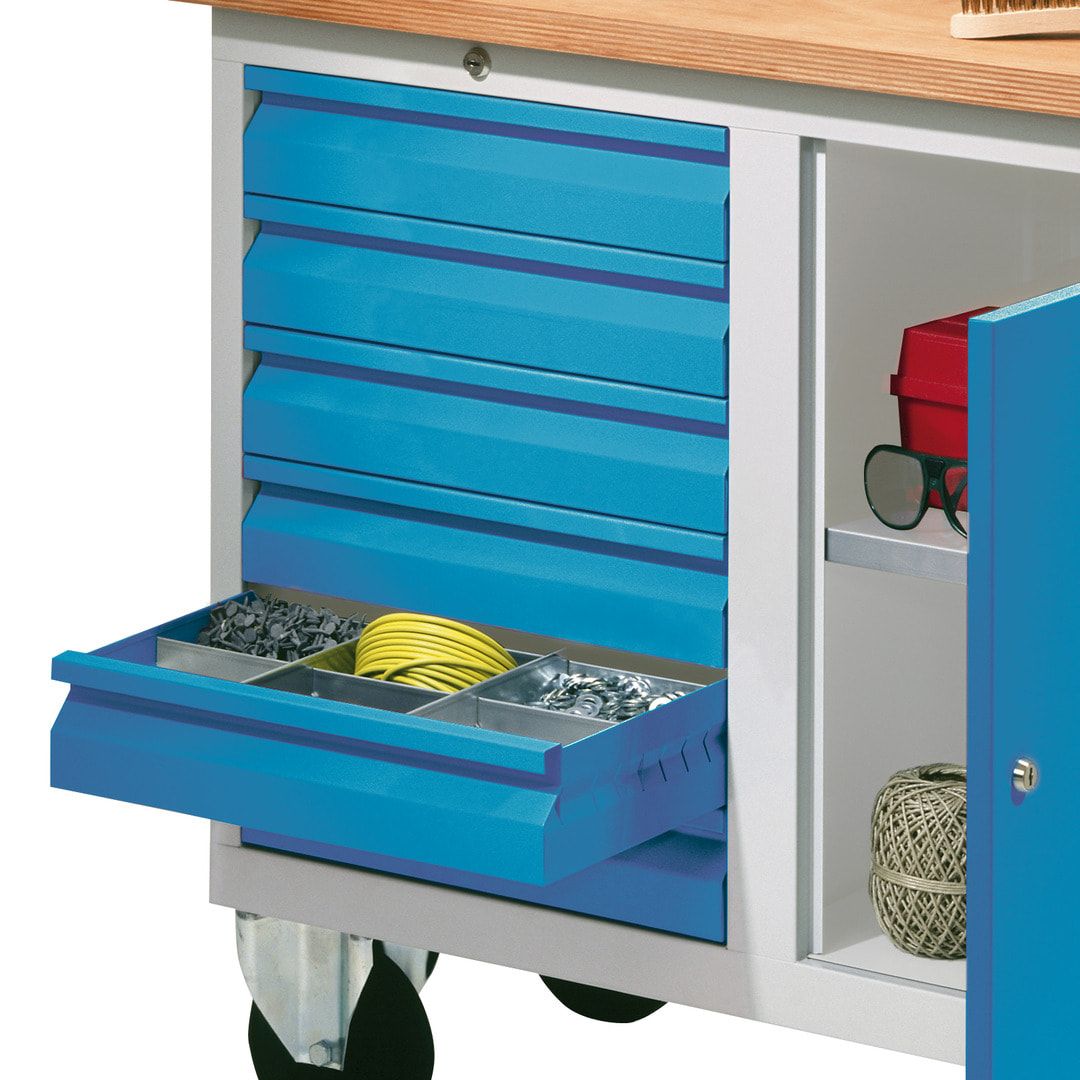 Mobile Werkbank - Werkstattwagen - 915 x 1.090 x 600 mm - 6 Schubladen und Schrankfach - anthrazitgrau