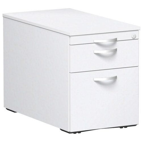 Rollcontainer, Metallschublade, Hängeregistratur, Utensilienfach, abschließbar, 565 x 438 x 800 mm (HxBxT), Frontfarbe Ahorn, Korpusfarbe Buche