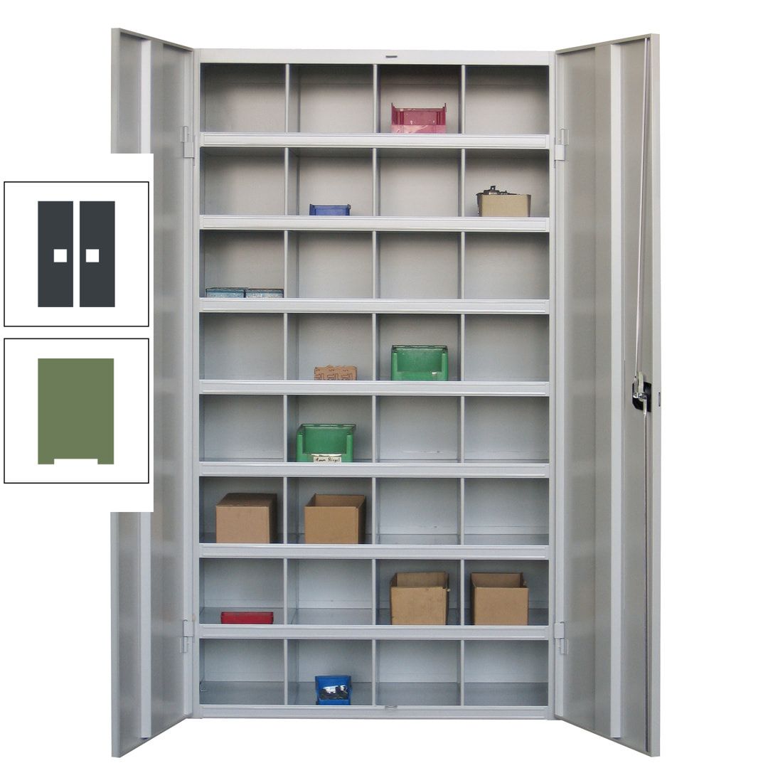 Fächerschrank - Sortierstation - Büroschrank - 32 Fächer - 1.800 x 1.000 x 530 mm (HxBxT) - Materialschrank - anthrazitgrau