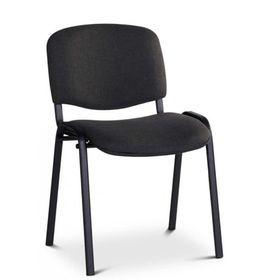 Objektstuhl, gepolsterte Sitzfläche mit Stoffbezug in schwarz, Gestell schwarz, Gewicht 5 kg, Sitzhöhe 460 mm, 810 x 550 x 610 mm (HxBxT)