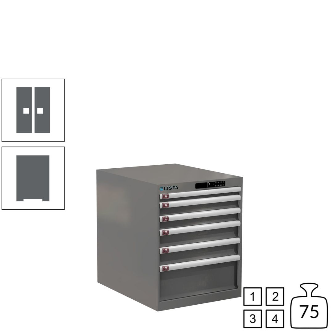 Lista Schubladenschrank - 14.352.010 - 700x564x725 mm (HxBxT) - 6 Schubladen - 75 kg - Key Lock - lichtblau (RAL 5012)