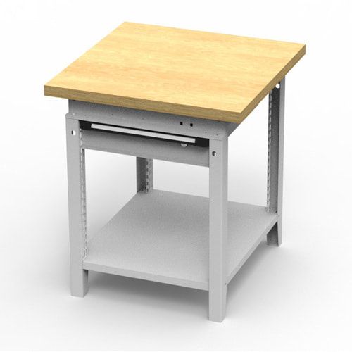 OTTOKIND Werkbank - Arbeitsplatte bündig - 850 x 605 x 750 mm (HxBxT) - Schublade - Ablageboden - lichtgrau