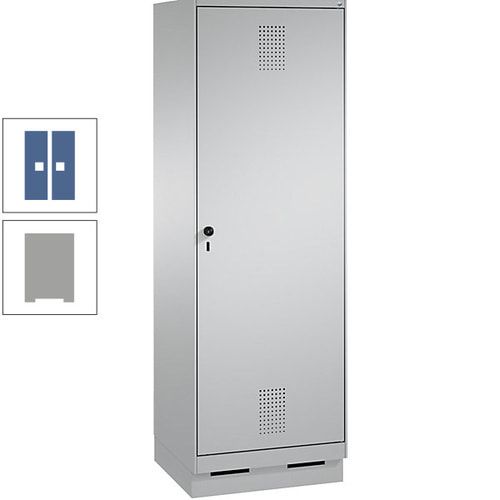 Doppel-Spind, Garderobenschrank, 1 Tür für 2 Abteile a 300 mm, Korpus anthrazitgrau, Türen anthrazitgrau, 1.800 x 600 x 500 mm (HxBxT)
