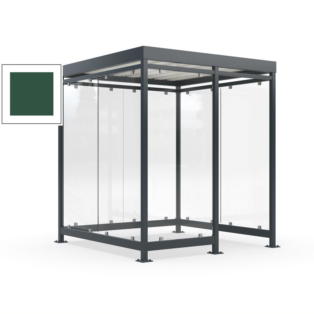 Raucherunterstand, Bushaltestelle, 7 Wände, 6-7 Personen, 2.510 x 2.165 x 2.165 mm (HxBxT), Farbe Achatgrau