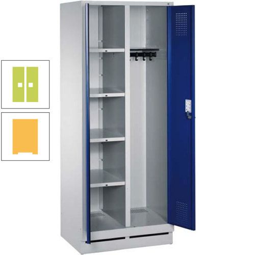 Mehrzweckschrank, Doppeltüren, Füße, 2 Abteile a 300 mm, Korpus anthrazitgrau, Tür anthrazitgrau, 1.800 x 600 x 500 mm (HxBxT)