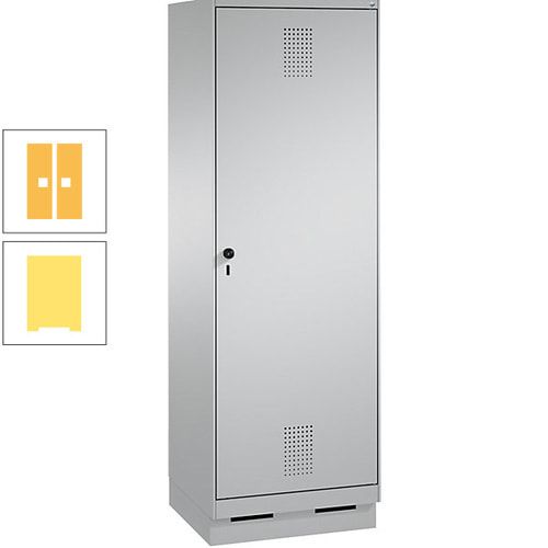 Doppel-Spind, Garderobenschrank, 1 Tür für 2 Abteile a 300 mm, Korpus anthrazitgrau, Türen anthrazitgrau, 1.800 x 600 x 500 mm (HxBxT)