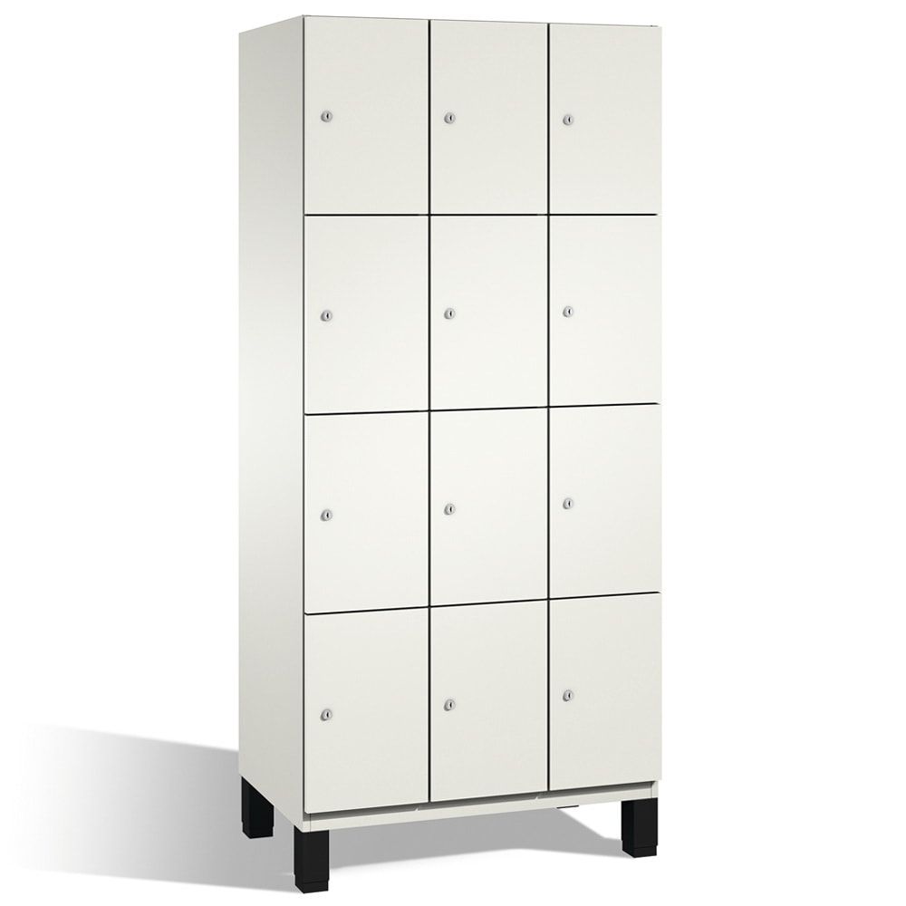Fächerschrank, Stahlschrank, 12 Fächer, Türöffnungsbegrenzer, mit Füßen, Korpus lichtgrau, Tür anthrazitgrau, 1.980 x 900 x 525 mm (HxBxT)