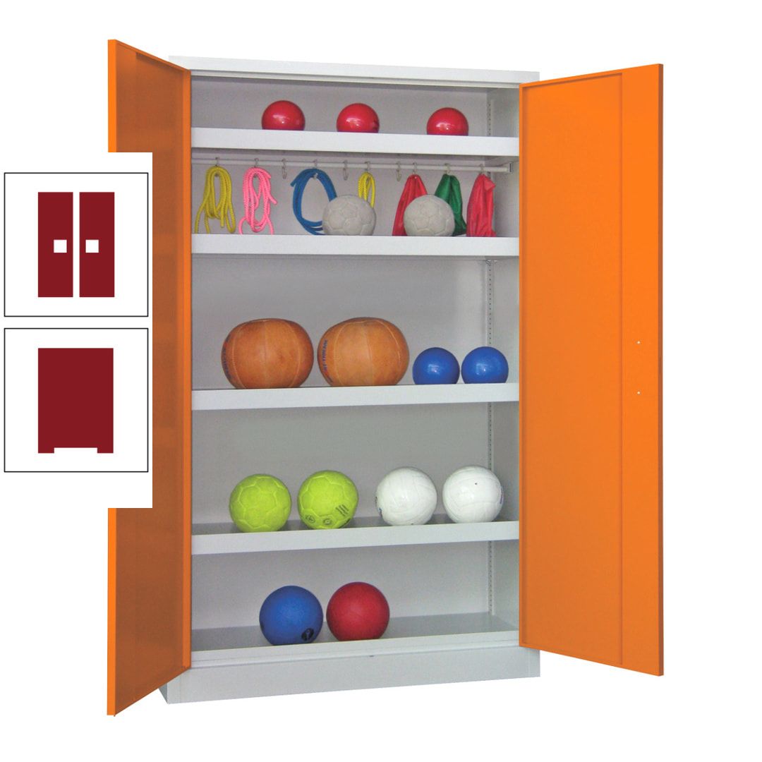 Ballschrank - Vollblechtüren - 4 Böden - 1 Hakenleiste - 1.950x1.200x500 mm (HxBxT) - anthrazitgrau