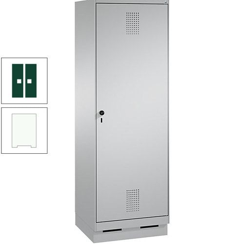 Doppel-Spind, Garderobenschrank, 1 Tür für 2 Abteile a 300 mm, Korpus anthrazitgrau, Türen anthrazitgrau, 1.800 x 600 x 500 mm (HxBxT)