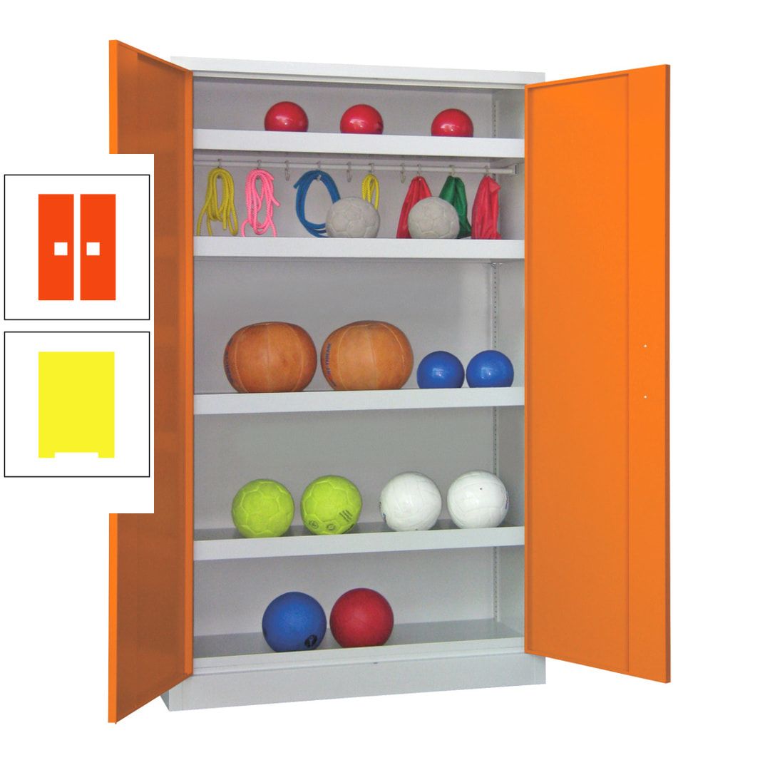 Ballschrank - Vollblechtüren - 4 Böden - 1 Hakenleiste - 1.950x1.200x500 mm (HxBxT) - anthrazitgrau
