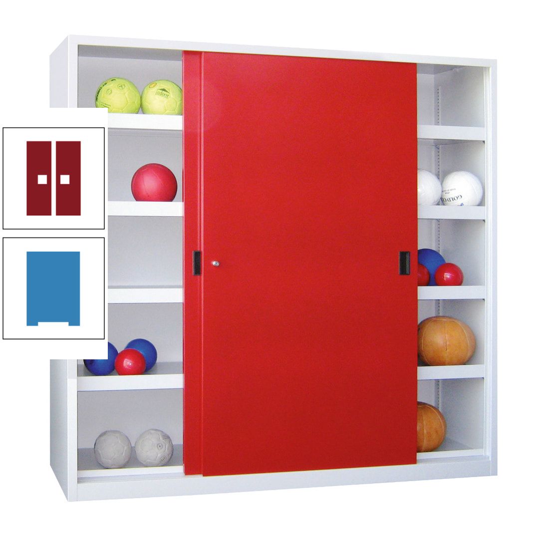 Ballschrank - Schiebetüren - Trennwand - 8 Böden - 1.950x1.500x600 mm (HxBxT) - anthrazitgrau