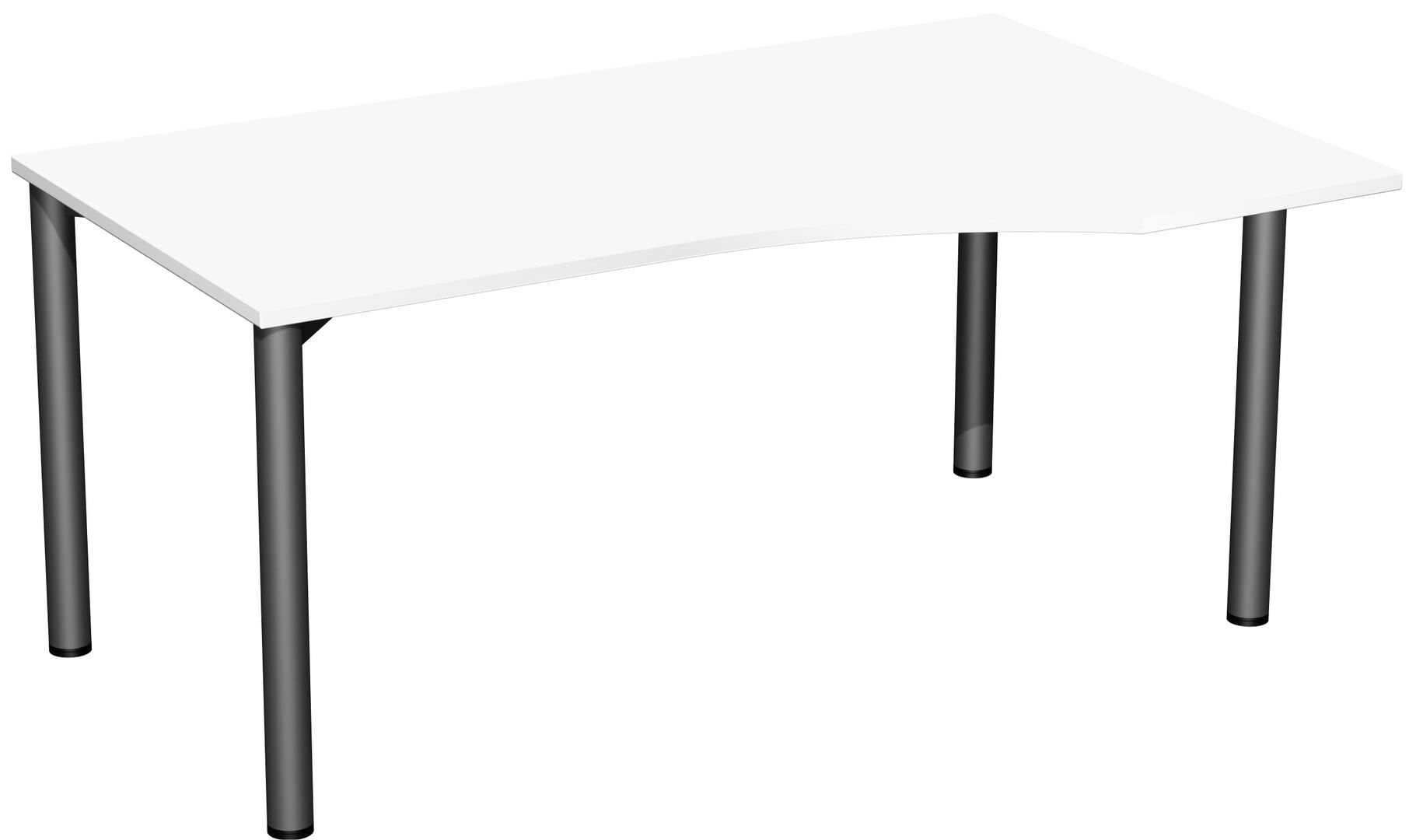Eckschreibtisch - Ecke rechts - 4-Fuß Flex - 720 x 1.600 x 1.000 mm (HxBxT) - Gestell anthrazit - Ahorn