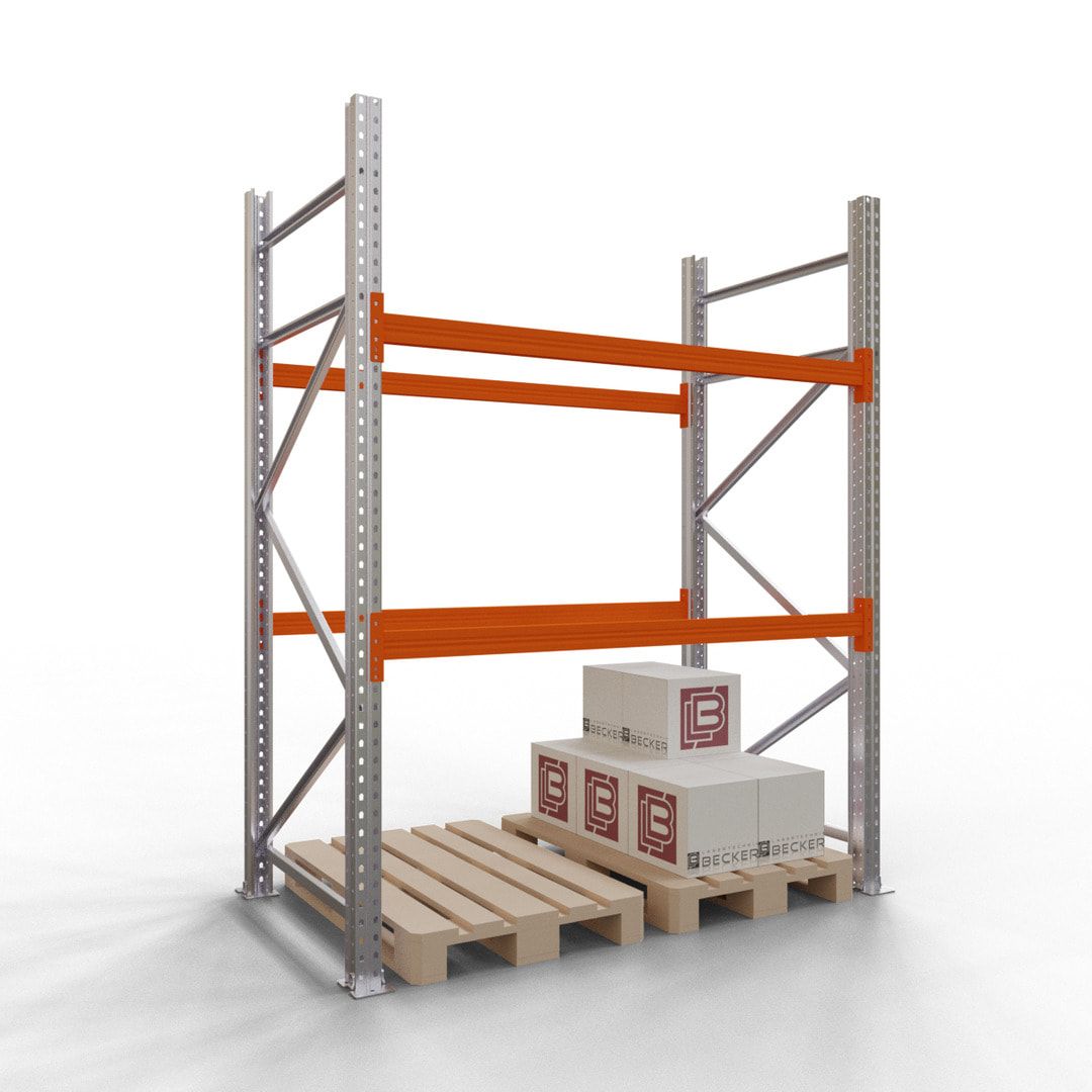 Schwerlastregal Palettenregal - Anbauregal - Fachlast 2.000 kg - Feldlast 4.000 kg - Höhe 2.500 mm - Fachmaß 1.850 x 1.100 mm (BxT) VKfrei