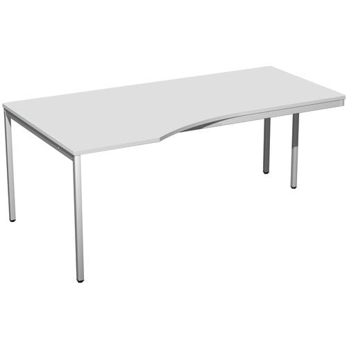 Schreibtisch - 4-Fuß Eco - Eckschreibtisch links- 720 x 1.800 x 1.000 mm (HxBxT) - Gestell lichtgrau - Ahorn