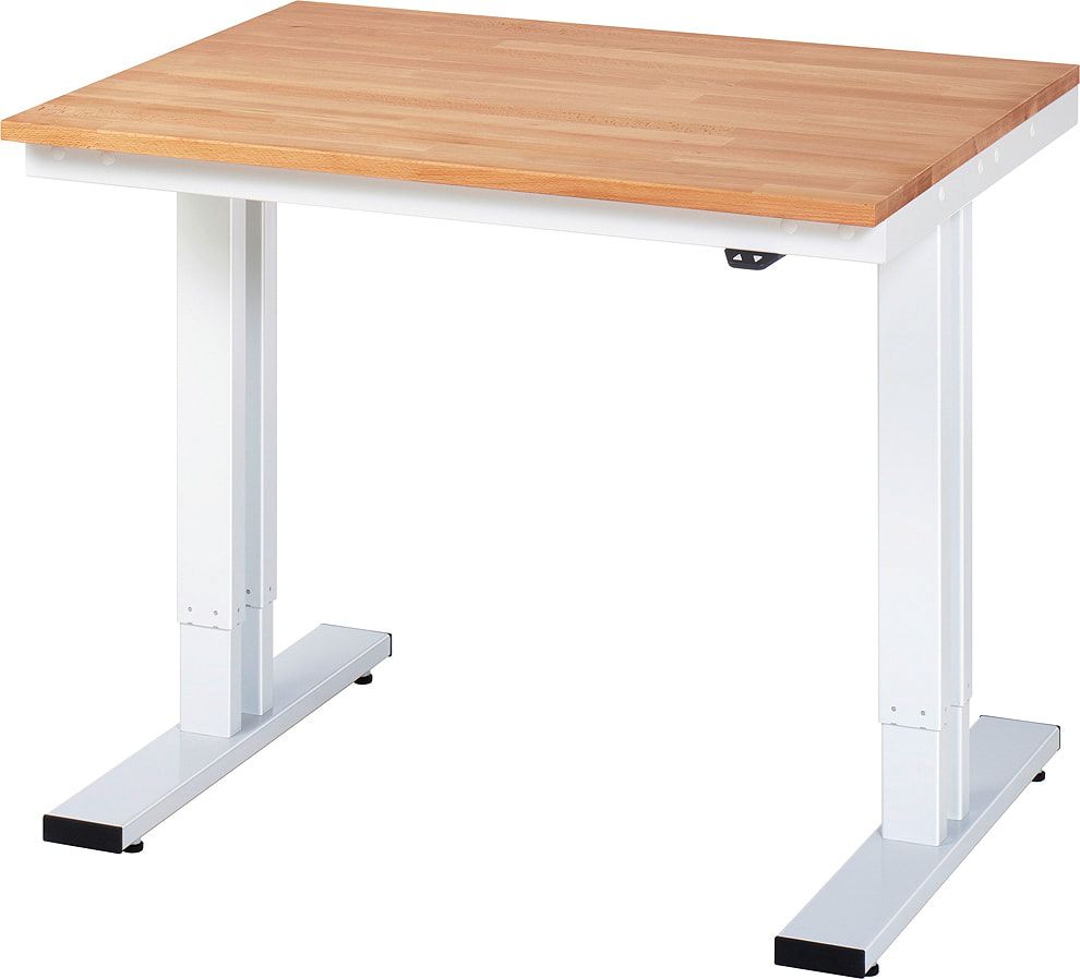 Arbeitstisch - elektrisch höhenverstellbar 720 - 1.120 mm - 1.000 x 1.000 mm (BxT) - Traglast 300 kg - Buche