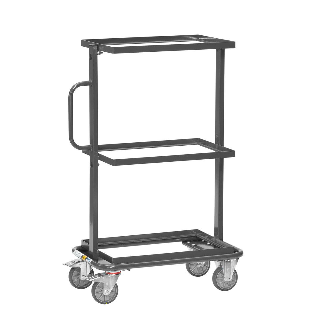 Fetra - ESD-Etagenwagen für Eurokästen - 3 Etagen - offene Rahmen - feste Ladeflächen - Tragkraft 200 kg - 1.178 x 821 x 455 mm (HxBxT)