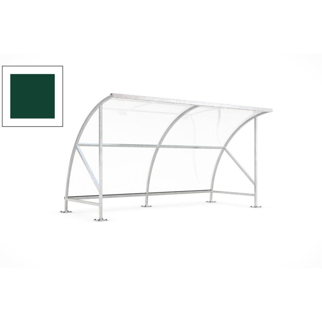 Fahrradunterstand - Fahrradgarage mit Bogendach - Stahl und Kunststoff - 2.290 x 4.130 x 2.100 mm (HxBxT) - Farbe Achatgrau