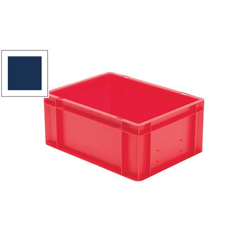 Eurobox - Eurokasten - Volumen 15 l - Boden geschlossen, Wände durchbrochen - 175 x 300 x 400 mm (HxBxT) - VE 4 Stk. - blau