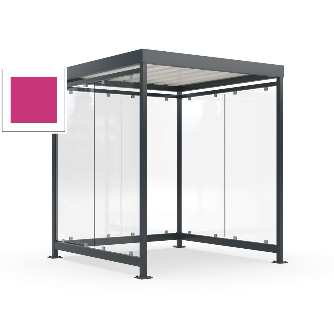 Raucherunterstand, Bushaltestelle, 6-7 Personen, 6 Wände, 2.510 x 2.165 x 2.165 mm (HxBxT), Achatgrau