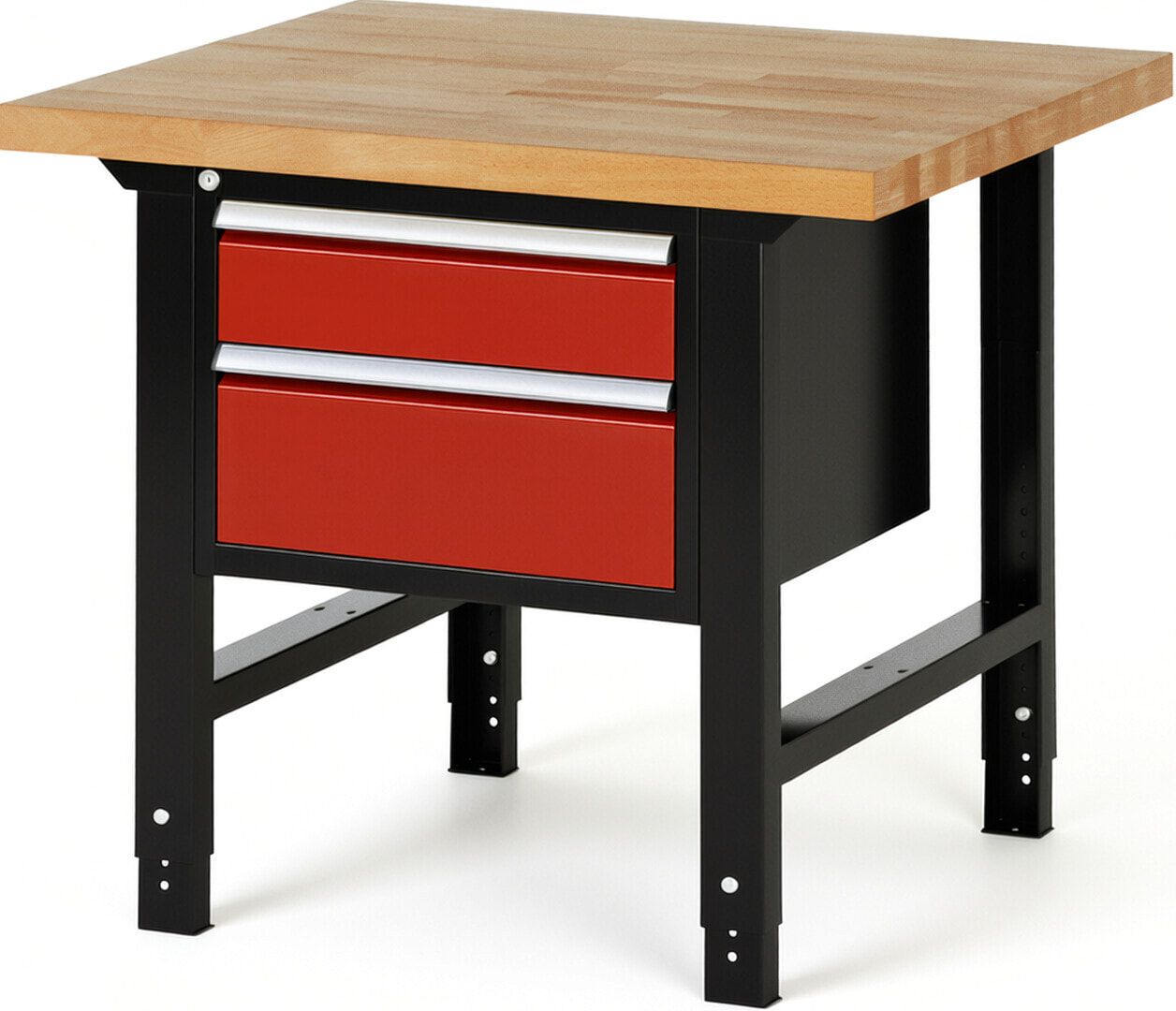 Werkbank - 2 Schubladen - Teilauszug - 150:1 / 210:1 - Höhe 790-1.140 mm - 1.000 x 900 mm (BxT) - 750 kg - Buche - Anthrazitgrau