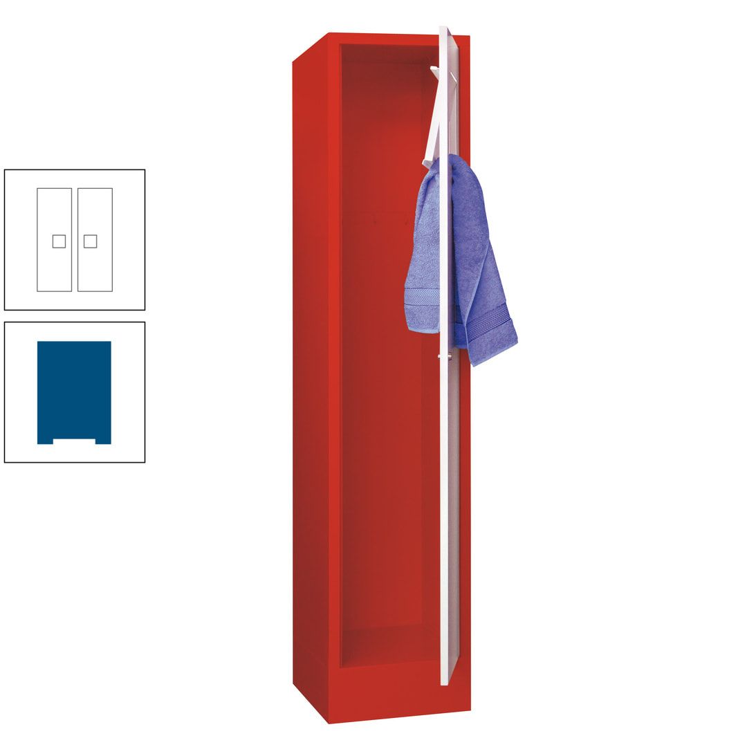 Wäschesammelschrank - 1.850 x 400 x 500 mm (HxBxT) - Sockel - Zylinderschloss - anthrazitgrau