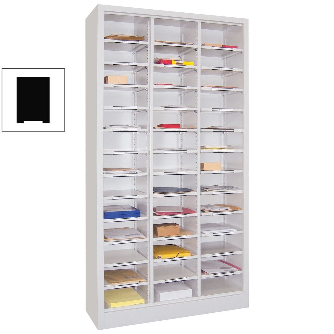 Aktenregal - Dokumentenablage - Sortierstation - Ordnungsregal - 39 Fächer - Büroregal - 1.950 x 1.000 x 400 mm (HxBxT) - anthrazitgrau